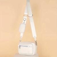 Elegante bolso bandolera blanco con correa ajustable y monedero con cremallera, diseño compacto para uso diario, bolso bandolera pequeño - details 1