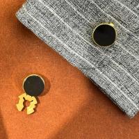 10 gemelos redondos de latón con botones en los puños, adecuados para camisas de boda formales de hombre - details 0