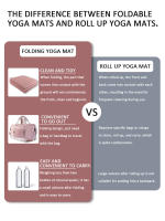 Esterilla de Yoga plegable y portátil de Tpe, superficie antideslizante de doble cara para Fitness, 4mm, 1 unidad - details 3