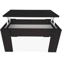 Mesa de Centro para Café/Té, Elevable, Mesita de Salón o Comedor, Color Wengue, Medidas: 90 cm (Ancho) x 50 cm (Fondo) x 46/57 cm (Alto) - details 0