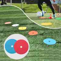 Paquete de 10 marcadores de disco plano, marcadores de puntos antideslizantes, marcadores de entrenamiento de agilidad de velocidad deportiva para fútbol, baloncesto - details 4