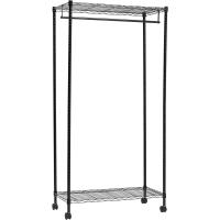Perchero de ropa con estantes superior e inferior, Negro, 91 x 45,6 x 180,2 cm - details 1
