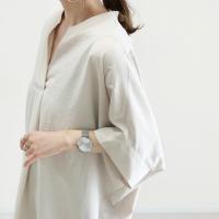 Nuevo vestido de verano Jersey con cuello en V suelto y delgado camisa de color sólido 6 colores - details 28