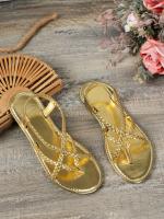 Sandalias planas casuales con punta para mujer 2025 nuevo estilo sandalias de playa romanas tejidas slip-on talla grande - details 19