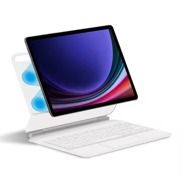 AJIUYU-Teclado mágico para tableta Samsung Galaxy Tab S9 FE 10,9 S8 S7 11 S9 + S8 + S7 FE Plus, funda magnética de 12,4 pulgadas - 1