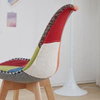 EGOONM-Sillas de comedor modernas con patas de madera maciza, muebles para el hogar, sillas de Bar, ocio, oficina, Patchwork, 4 piezas por juego - details 4