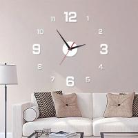 Reloj de pared silencioso DIY 3D de gran tamaño, negro/dorado/plateado, reloj adhesivo de pared moderno y sencillo sin perforaciones - details 10