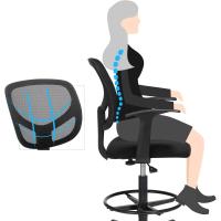 Giratoria, Altura y Reposapiés Regulables, Silla de Dibujo Ergonómica, Silla de Oficina con Reposabrazos, - details 5