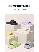 Zapatillas de casa de Color sólido para hombre y mujer, chanclas de baño antideslizantes de EVA, sandalias ligeras concisas para mujer, zapatos para parejas, verano - details 10
