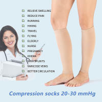 Calcetines deportivos de compresión sin pies para férula, venas varicosas, linfedema, correr, ciclismo, Mangas de soporte de pantorrilla, 1 par - details 6