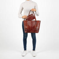 Nuevo europeo y americano transfronterizo Amazon estación independiente portátil tote madre retro bolso de las mujeres multicolor Brahman patrón de cocodrilo - details 10