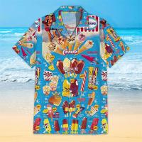 Camisa de verano para hombre, informal, manga corta, estampado de helado, camisa hawaiana 3D, ropa extragrande para hombre, camisa española para viaje a la playa - details 5