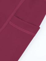 Pantalones de Yoga sin Costuras CHRLEISURE Shorts de Ciclismo Elásticos con 3 Bolsillos para Mujeres Leggings de Color Sólido - details 1