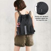 Bolsa de gimnasio deportiva de nailon, mochila ultraligera con cordón de gran capacidad, correas ajustables, mochila portátil multifuncional para senderismo - details 5