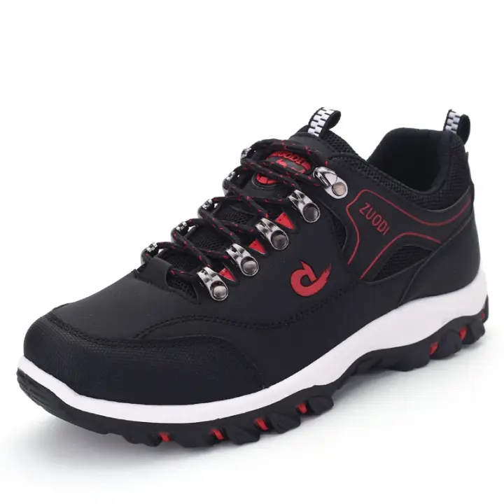 Zapatos de senderismo para hombre, zapatos impermeables de cuero PU para exteriores, zapatillas tácticas resistentes al desgaste para senderismo, caminar y cazar - 1
