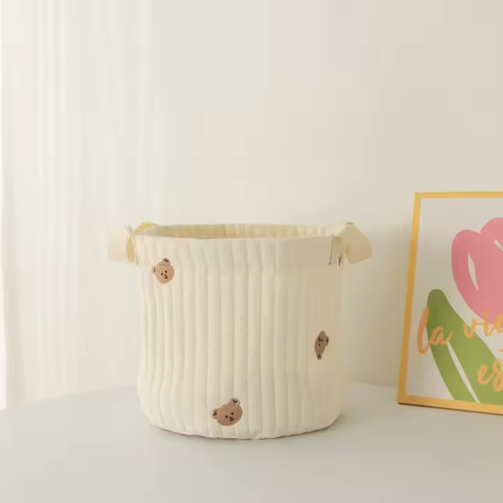 Cesta de ropa sucia plegable, Cubo de almacenamiento de tela de lino y algodón japonés, impermeable, para juguetes - 1