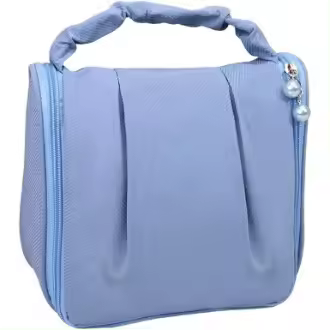 Neceser Colgante con Perlas para Mujer, neceser de viaje para maquillaje, Organizador de artículos de tocador, neceser para viaje, accesorios Esenciales, Cosméticos, Azul - 1