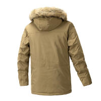 Chaqueta de Invierno Gruesa Abrigo con Capucha de Vellón con Cuello de Piel para Hombres - details 6