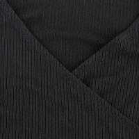 Vestidos ajustados de punto acanalados negros para mujer, ropa coreana elegante con cuello en V, vestidos ceñidos con volantes de manga larga para otoño - details 4