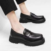 Zapatos Derby de hombre diarios de cuero lacado con parte inferior gruesa y plataforma informal antideslizante con logotipo OEM - details 2