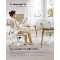 Silla de Oficina, Silla de Escritorio de Malla, Silla Giratoria Ergonómica, Soporte Lumbar, Oscilante, Asiento de 53 cm, Apoyabrazos Abatibles, Negro OBN037BKV2 - details 18