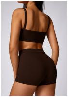 Pantalones cortos de Yoga para mujer, Shorts deportivos elásticos, antideslumbrantes, transpirables, de secado rápido - details 20