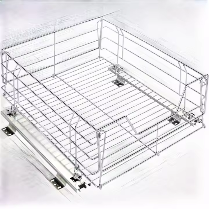 Cestas organizadoras extraíbles para muebles de cocina, metálicas - 1