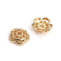 50 Uds. De cuentas redondas de latón de Color dorado de 18K, tapas de hojas de árbol y flores, suministros para hacer cuentas de joyería, accesorios Diy - details 57