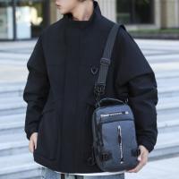 Bolso de pecho para hombre con múltiples bolsillos a la moda, bolso de mensajes deportivo de tela Oxford con carga USB, bolso cruzado multifunción de Color sólido para niños - details 11