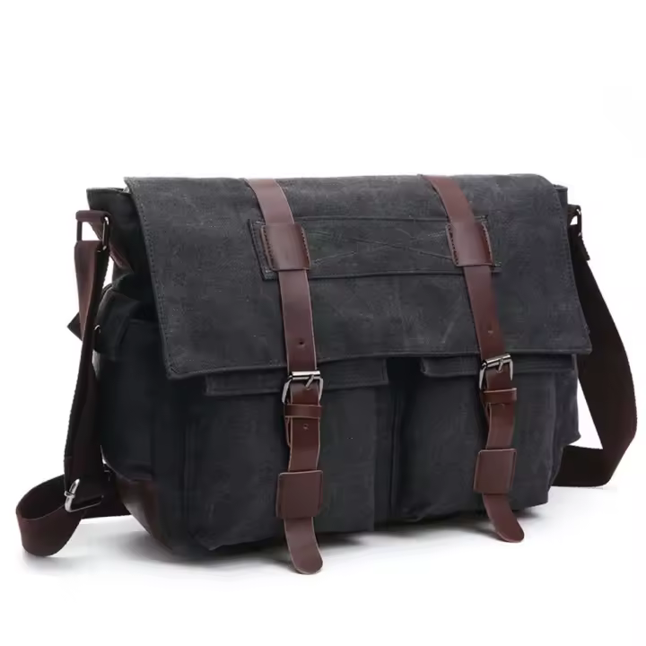 Bolso bandolera para ordenador portátil de 16 pulgadas para hombre, lona, ​​uso diario - 1