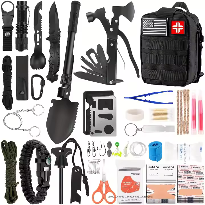 Professional First Aid Kit - Durable Nylon Construction, Normal Waterproof, Perfect for Outdoor Enthusiasts, Camping, Hiking - 1