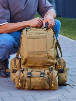 Mochila de senderismo 4 en 1 de 50l para hombre, bolsa de asalto multifuncional impermeable, desmontable, para exteriores - details 20