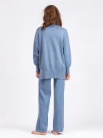 BGTEEVER-suéteres cálidos de manga larga para mujer, jersey de cuello alto y pantalones de pierna ancha de punto, trajes elegantes e informales, 2 piezas - details 14
