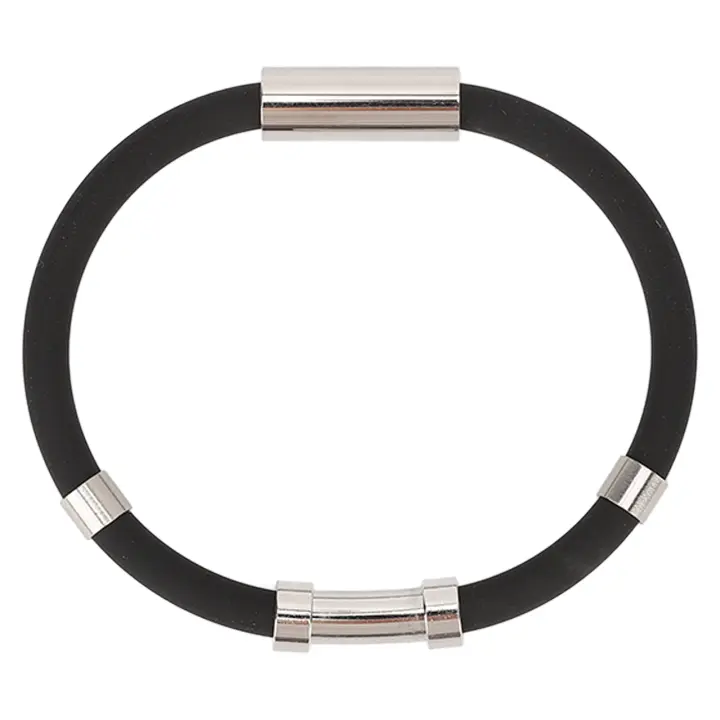 Pulsera antiestática con cuatro anillos de silicona, brazalete antiestático para deportes de invierno, negro - 1