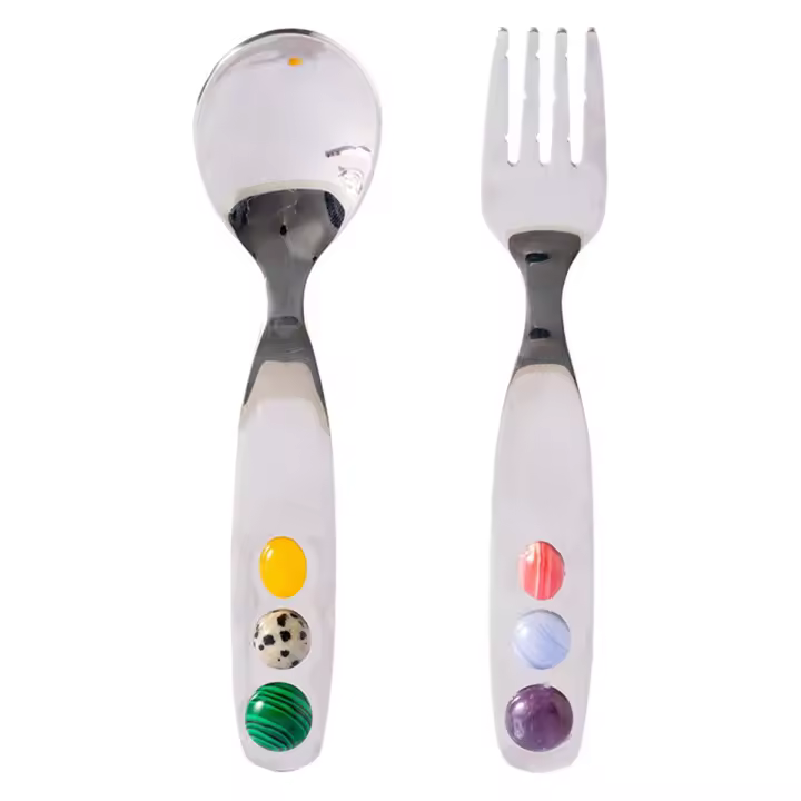 Juego de cucharas y tenedores de postre de acero inoxidable, Mini cuchara de café, tenedor de ensalada, pastel de caramelo, aperitivo de ensalada, cuchara de té - 1