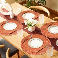 Almohadillas para vajilla, manteles individuales tejidos redondos, manteles individuales trenzados de estilo nórdico antideslizantes, posavasos lavables de 18/30/38cm para Navidad - details 4