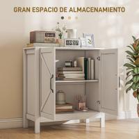 Aparador Moderno para Sala Mueble Ajustable con Estante Antivuelco Blanco 80x35x85 cm - details 3