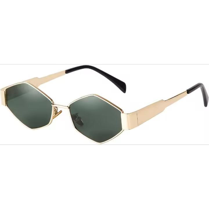 Gafas de sol para mujer, vintage, estrechas, hexagonales, montura de metal, retro, UV400 - 1