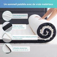 Colchón de Espuma viscoelástica Topper con memoria con Funda extraíble y lavable, 160 x 200 cm, 7 cm, Blanco - details 4