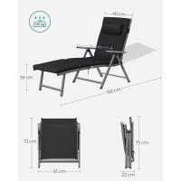 Silla de Baño de Sol Larga Almohada de Colchón de 6 cm de Espesor Antioxidado Aluminio Transpirable - details 2