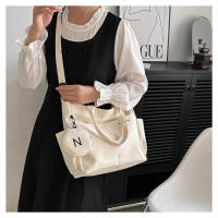 Bolso Cruzado De Hombro Para Mujer En Lona Japonesa Tote Mensajero Estilo Fashion Con Cierre De Cremallera Bolso De Mano Para Estudiantes - details 7