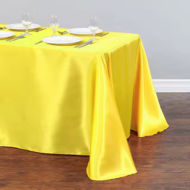 Mantel de Mesa de Satén Overlay de Tela Rectangular para Bodas, Baby Showers, Fiestas de Navidad - 1