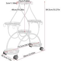 Estantería para Macetas de Metal con Ruedas Soporte Universal para 6 Niveles con Ruedas - details 10