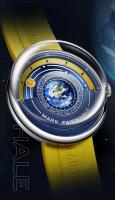 Reloj Astronómico MARK FAIRWHALE Dial de Tierra 3D, Diseño de Orbita Solar, Manos Luminosas, Correa de Silicona Azul, Lujo Casual - details 6