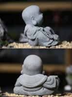 Pequeños monjes budistas, figuritas de budismo tibetano, estatua de piedra de Buda, adorno de coche de jardín, meditación, decoración del acuario del hogar - details 13