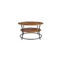 Juego de 2 Mesas Auxiliares Estilo Industrial Rústico Marrón-Negro Ideal para Sala de Estar, Comedor, Dormitorio - details 17