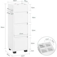 Mueble de Baño Compacto de Madera 3 Cajones, 4 Compartimentos, Toaller - details 2