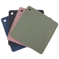 Mantel Individual cuadrado de silicona resistente al calor para cazuela, estera aislante antideslizante a prueba de fugas, posavasos de silicona para secado de vajilla - details 2