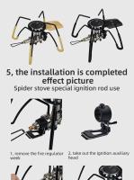 Estufa portátil plegable de acero inoxidable con tarjeta de araña negra ligera para exteriores, estufa de barbacoa para acampar - details 11