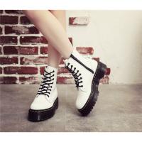 Suelas gruesas con forro polar Botas Dr. Martens, cremalleras laterales, botas cortas de mujer británica, suelas de pastel, botas de trabajo y zapatos de algodón - details 25